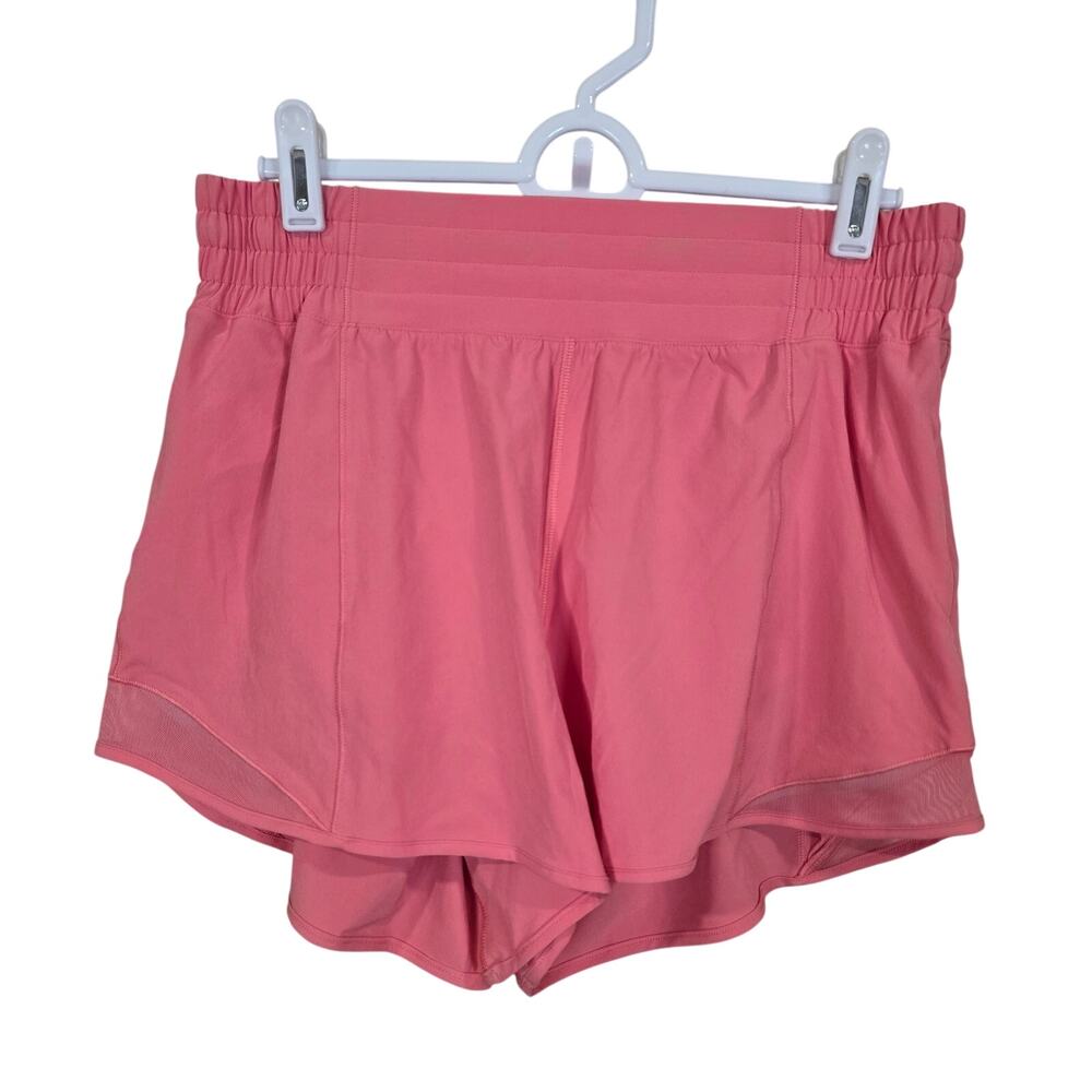 NEW NWT Women's Lululemon Hotty Hot Salmon Pink Lined Athletic Shorts | Size 8